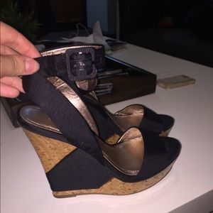 Black and cork wedges from Nordstrom